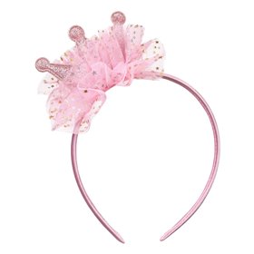 Στέκα με Ροζ Στέμμα με Τούλι Glitter Αστέρια 