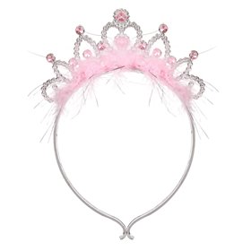 Στέκα Στέμμα Ασημί Ροζ Πούπουλα Πέτρες