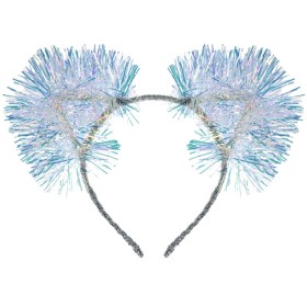 Αποκριάτικη Στέκα Μαλλιών Αυτάκια Ολογραφικό Tinsel