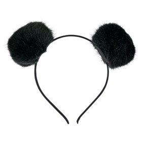 Αποκριάτικη Στέκα Μαύρη Γούνινα Πον Πον