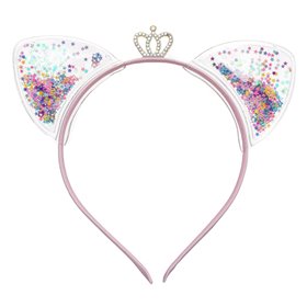 Στέκα Μαλλιών Παιδική Αυτάκια Χρωματιστό Κομφετί Τιάρα