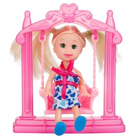 Κούκλα Μίνι με Κούνια 10.5 cm