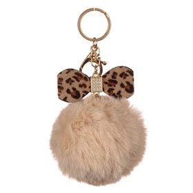 Μπρελόκ Πον Πον Μπεζ Λεοπάρ Φιόγκος 10cm Μπρελόκ Πον Πον Μπεζ Λεοπάρ Φιόγκος 10cm