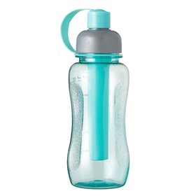 Παγούρι Αθλητικό Πλαστικό Τυρκουάζ Διάφανο με Παγοκύστη και Καπάκι 600 ml