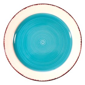 Πιάτο Ρηχό Κεραμικό Τυρκουάζ Σχέδιο 19 cm