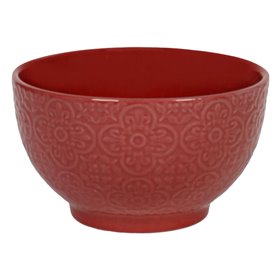 Μπολ Σερβιρίσματος Κεραμικό Μπορντό Ανάγλυφα Σχέδια 650 ml