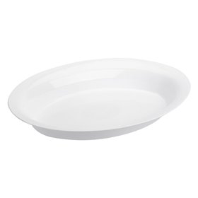 Πιατέλα Πλαστική Οβάλ Λευκή 40x27.5x6 cm
