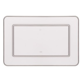 Πιατέλα Πλαστική Ορθογώνια Διάφανη 37x24 cm