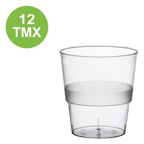 Ποτήρια Πλαστικά Στρογγυλά Διάφανα Επαναχρησιμοποιούμενα Ματ Ρίγα 240 ml - 12 τμχ.
