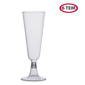 Ποτήρια Σαμπάνιας Πλαστικά Διάφανα Επαναχρησιμοποιούμενα 150 ml - 6 τμχ.