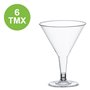 Ποτήρια Martini Πλαστικά Διάφανα Επαναχρησιμοποιούμενα 215 ml - 6 τμχ.