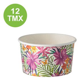 Μπολ Παγωτού Χάρτινα Τροπικό Floral 240 ml - 12 τμχ.