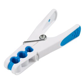 Μανταλάκια Λευκά με Χρωματιστό Μαλακό Χερούλι 9 cm - 12 τμχ.