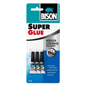 Κόλλα Στιγμής Super Glue Gel Minis 1 g - 3 τμχ. Bison