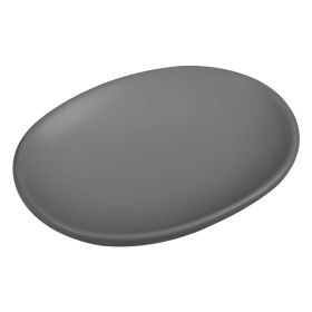 Σαπουνοθήκη Κεραμική Γκρι Οβάλ 12.5x9.5x2 cm