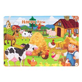 Παζλ Καρτέλα Φάρμα με Ζώα (24 Κομμάτια)