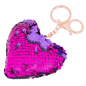 Μπρελόκ Καρδιά Μαγικές Παγιέτες Φούξια Ροζ 9 cm Μπρελόκ Καρδιά Μαγικές Παγιέτες Φούξια Ροζ 9 cm