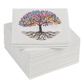 Χαρτοπετσέτες Λευκές Δέντρο της Ζωής 33x33 cm - 80 τμχ.