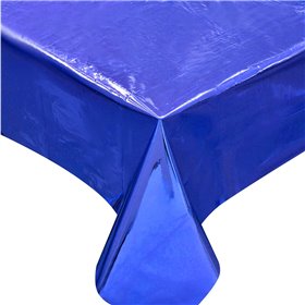 Τραπεζομάντηλο Πλαστικό Μεταλλιζέ Μπλε 1.37x2.74 m