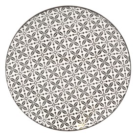 Πιάτο Σερβιρίσματος Φρούτου Πορσελάνη Μπεζ Μαύρο Μοτίβο 19.6 cm