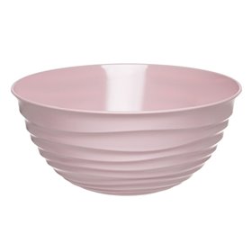 Μπολ Γενικής Χρήσης Πλαστικό Ροζ Nude Ανάγλυφες Ρίγες 2 lt