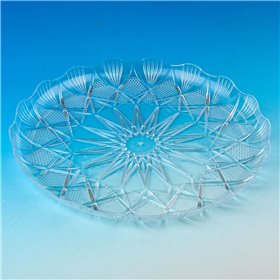 Πιατέλα Πλαστική Στρογγυλή Διάφανη Ανάγλυφα Σχέδια 30 cm