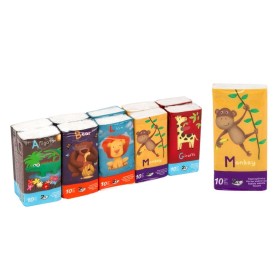 Χαρτομάντηλα Παιδικά Δύο Φύλλων Tα Ζώα της Ζούγκλας - 10 τμχ.