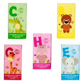 Χαρτομάντηλα Παιδικά Δύο Φύλλων Χρωματιστά Ζωάκια - 10 τμχ.