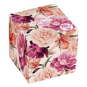 Χαρτομάντηλα Κουτί Κύβος 2 ply Floral - 100 τμχ.