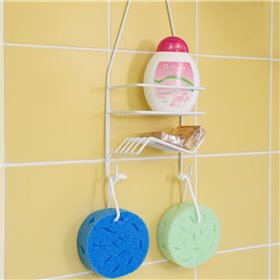 Ράφι Μπάνιου Μεταλλικό 2 Θέσεων 2 Γάντζων 17.5x8.5x46 cm Ράφι Μπάνιου Μεταλλικό 2 Θέσεων 2 Γάντζων 17.5x8.5x46 cm