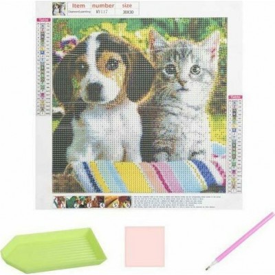 Ψηφιδωτό Μωσαϊκό "Γάτα &amp Σκύλος" 30x30cmΚωδικός: AT500066 