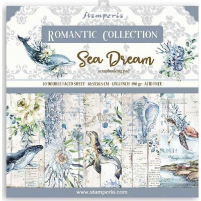 Σετ 10 Χαρτιά Scrapbooking Sea Dream 31x31x0.6cm 190gr Stamperia