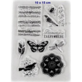 Στάμπα σιλικόνης νότες, πουλί, πεταλούδα
