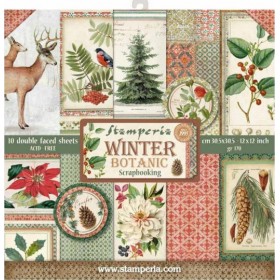 Σετ 10 Χαρτιά Scrapbooking Winter Botanic 31x31x0.6cm 190gr Stamperia Σετ 10 Χαρτιά Scrapbooking Winter Botanic 31x31x0.6cm 190gr Stamperia