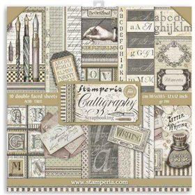 Σετ 10 Χαρτιά Scrapbooking Calligraphy 31x31x0.6cm 190gr Stamperia Σετ 10 Χαρτιά Scrapbooking Calligraphy 31x31x0.6cm 190gr Stamperia