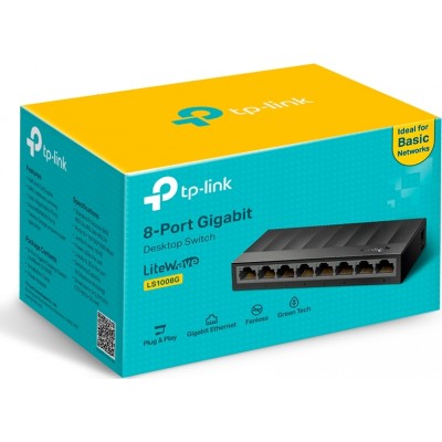 TP-LINK LS1008G v1.0 Unmanaged L2 Switch με 8 Θύρες Gigabit (1Gbps) Ethernet