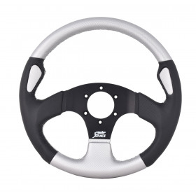 ΤΙΜΟΝΙ X-RACE ΔΕΡΜΑ ΜΑΥΡΟ INOX