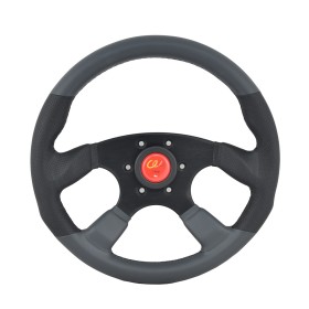 ΤΙΜΟΝΙ 205 34CM ΔΕΡΜΑ ΜΑΥΡΟ-ΓΚΡΙ