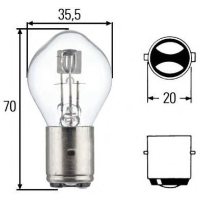 ΛΑΜΠΑ MOTO 35/35W S2 BA20d