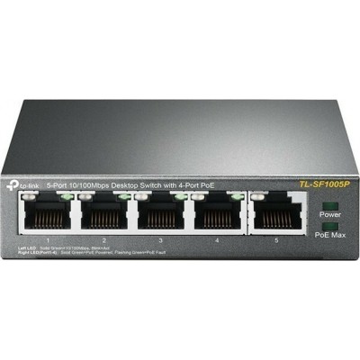 TP-LINK TL-SF1005P v1 Unmanaged L2 PoE Switch με 5 Θύρες Ethernet