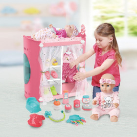 Σετ Κούνια - Ντουλάπα με Κούκλα Αξεσουάρ Φως &amp Ήχο 