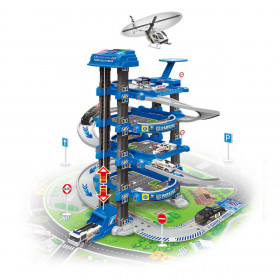 Αστυνομικό Γκαράζ 3 Επιπέδων με Αεροπλάνο 8 Οχήματα Ήχο &amp Φώτα - 88 τμχ.