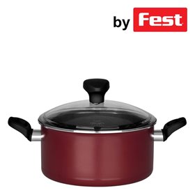 Κατσαρόλα Αντικολλητική Mystery με Γυάλινο Καπάκι 26 cm 6 lt - Fest