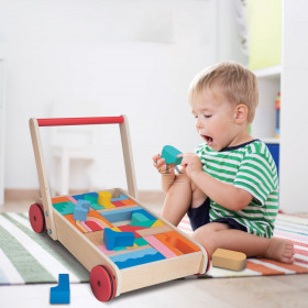 Ξύλινη Περπατούρα με Χρωματιστά Τουβλάκια 27x37.5x27cm - 50 τμχ. Ξύλινη Περπατούρα με Χρωματιστά Τουβλάκια 27x37.5x27cm - 50 τμχ.