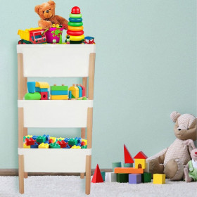 Ραφιέρα Οργάνωσης με Κουτιά Ξύλινη 3 Θέσεων 47.5x33x105 cm