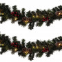 Χριστουγεννιάτικη Διακοσμητική Γιρλάντα Πράσινη με LED Berries &amp Κουκουνάρια 3mx8cm