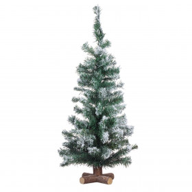 Χριστουγεννιάτικο Διακοσμητικό Επιτραπέζιο Δέντρο Χιονισμένο Ξύλινη Βάση - 90 cm