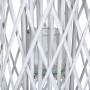 Διακοσμητικό Φανάρι Ξύλινο Κρεμαστό Πλεκτά Καλάμια Λευκά 33x100 cm