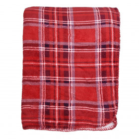 Κουβέρτα - Ριχτάρι Χριστουγεννιάτικης Διακόσμησης Κόκκινο Καρό Λευκή Γούνα Sherpa 200x150cm