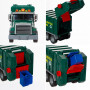 Φορτηγό Απορριμάτων Ανακύκλωσης Πράσινο με 3 Κάδους Φως &amp Ήχο
